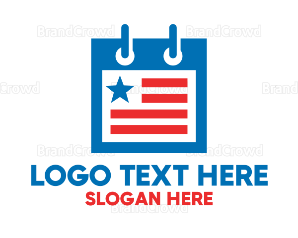 American USA Calendar Logo