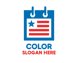 Stripes - American USA Calendar logo design