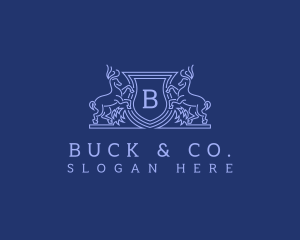 Buck - Stag Deer Crest logo design