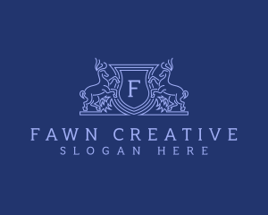 Fawn - Stag Deer Crest logo design