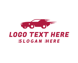 Road Trip - Red Fast Car logo design