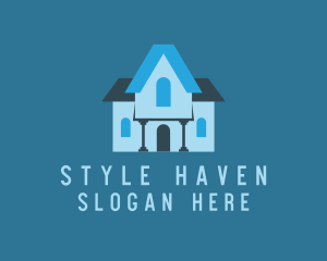 Hostel - Blue Roof House logo design
