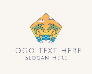 Palm Springs - Beach Palm Island logo design