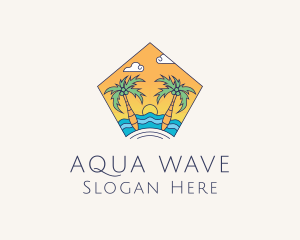 Beach Palm Island logo design