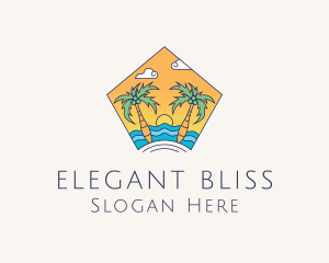 Vacation - Beach Palm Island logo design