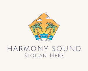 Hawaiian - Beach Palm Island logo design