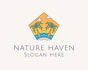 Beach Palm Island logo design