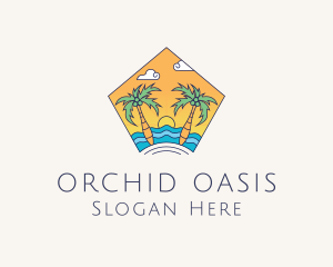 Beach Palm Island logo design