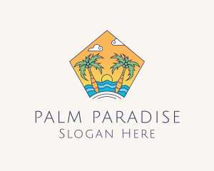 Beach Palm Island logo design