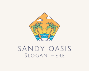 Beach Palm Island logo design