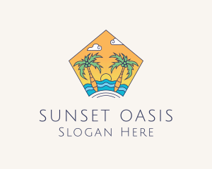 Beach Palm Island logo design