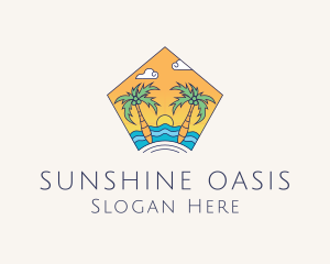 Beach Palm Island logo design