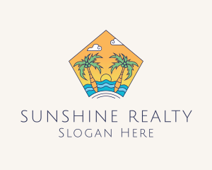 Florida - Beach Palm Island logo design