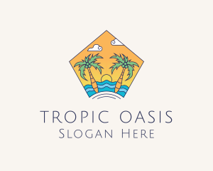 Beach Palm Island logo design