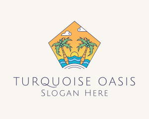 Beach Palm Island logo design