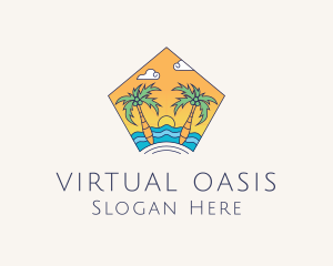 Beach Palm Island logo design