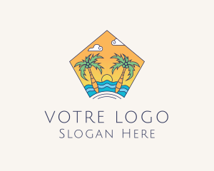 Sea - Beach Palm Island logo design