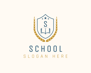 School Book Library Crest  logo design