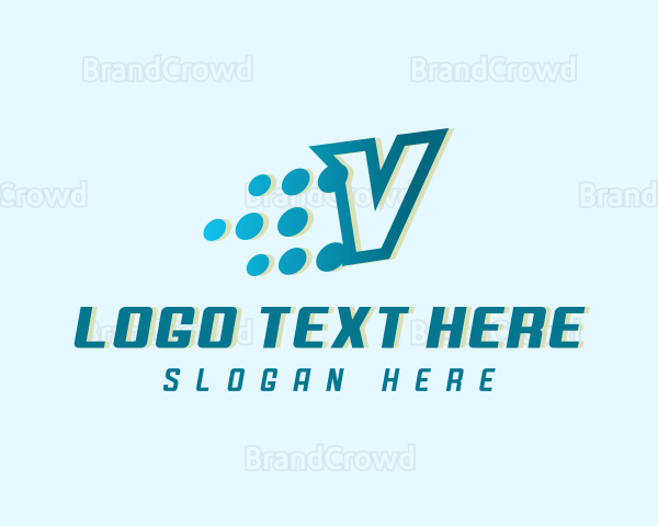 Digital Pixels Letter V Logo