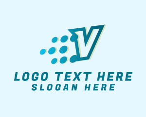 Video Game - Digital Pixels Letter V logo design