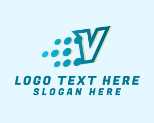 Letter V - Digital Pixels Letter V logo design