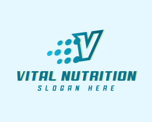 Digital Pixels Letter V logo design