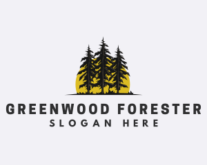 Pine Tree Woods Nature logo design