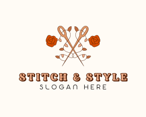 Rose Needle Sewing logo design