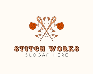 Rose Needle Sewing logo design