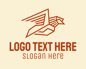 Pigeon - Geometric Orange Bird logo design