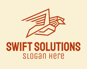 Swift - Geometric Orange Bird logo design