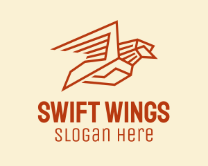 Geometric Orange Bird  logo design