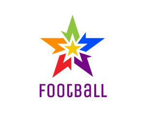 Abstract Rainbow Star Logo