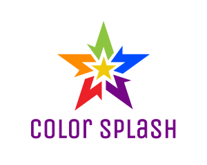 Abstract Rainbow Star logo design