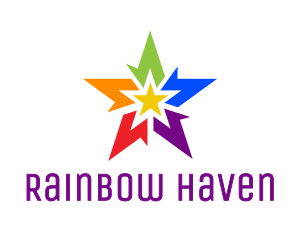 Abstract Rainbow Star logo design