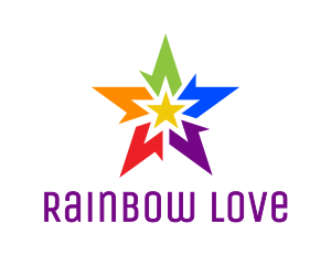 Abstract Rainbow Star logo design