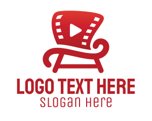 Cinematography - Filmstrip Movie Chair logo design