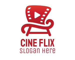 Movie - Filmstrip Movie Chair logo design