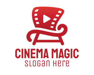 Movie - Filmstrip Movie Chair logo design