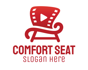 Stool - Filmstrip Movie Chair logo design