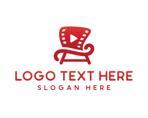 Stool - Filmstrip Movie Chair logo design