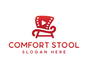 Stool - Filmstrip Movie Chair logo design