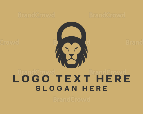 Abstract Lion Kettlebell Logo