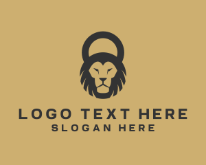 Personal Trainer - Abstract Lion Kettlebell logo design