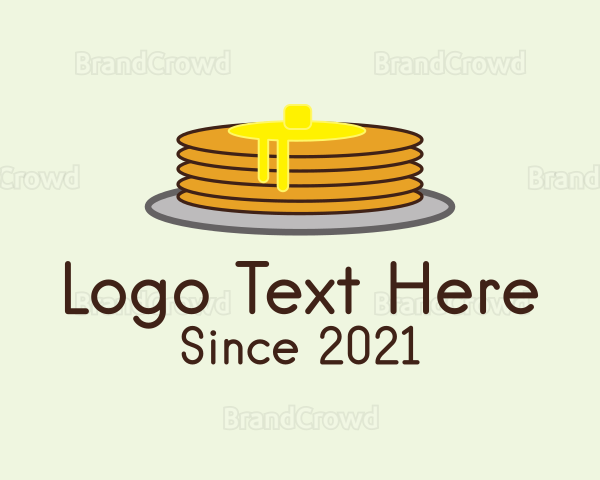 Breakfast Pancake Food Logo