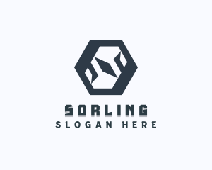 Tech Hexagon Letter S logo design