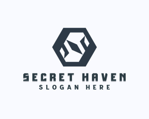 Tech Hexagon Letter S logo design