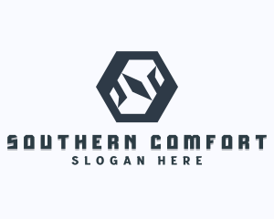 Tech Hexagon Letter S logo design