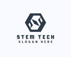 Tech Hexagon Letter S logo design