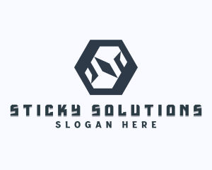 Tech Hexagon Letter S logo design